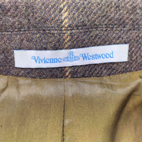 ヴィヴィアンウエストウッドマン Vivienne Westwood MAN 00S 旧タグ ARCHIVE ライカ期 アーカイブ イタリア製 丸襟 ラペル ウール ストライプ 2B テーラードジャケット メンズ EUR:44