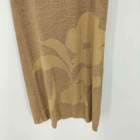 ピエールカルダン pierre cardin コットン混 レーヨン フロント花模様 ノースリーブ ニットワンピース レディース import:M