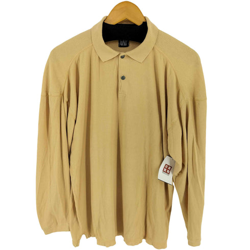 ギャップ Gap 90s OLD メタルボタン インサイドアウト コットンリブニットL/Sポロシャツ メンズ import:L