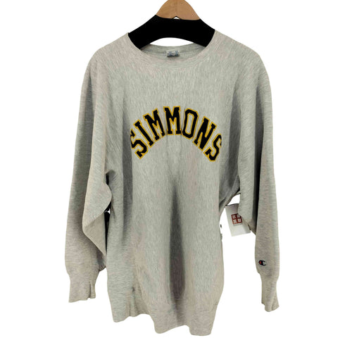 チャンピオン Champion 90s 刺繍タグ MADE IN USA REVERSE WEAVE 袖目あり フロントワッペン霜降りスウェット SIMMONS メンズ import:XXL
