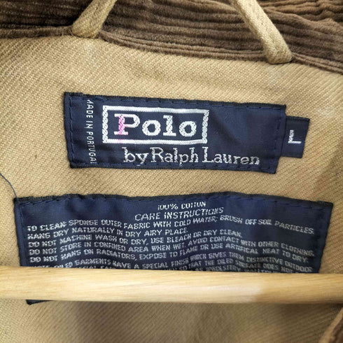 ポロバイラルフローレン Polo by RALPH LAUREN 90s MADE IN PORTUGAL 襟コーズ オイルドコットン チェックブルゾン ショート丈 メンズ import:L
