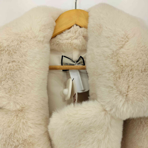 YU QIAN NIAN Rabbit Faux Eco-Fur Coat ラビットフェイクエコファーコート レディース