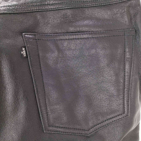 アヴィレックス AVIREX 牛革 gripper zipper レザーストレートパンツ メンズ JPN:L