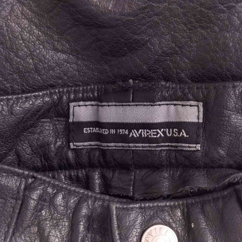 アヴィレックス AVIREX 牛革 gripper zipper レザーストレートパンツ メンズ JPN:L