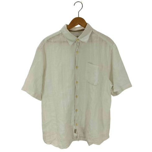 トミーバハマ Tommy Bahama 格子チェック柄 リネン 半袖シャツ メンズ JPN:L