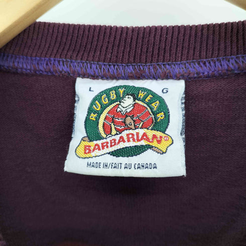 バーバリアン BARBARIAN 90-00S カナダ製 ボーダー ダイ クルーネック L/S Tシャツ メンズ import:L
