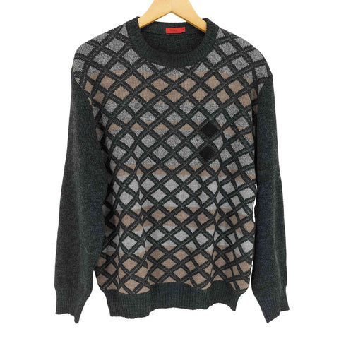 TISSAIA フロントダイヤモンド柄クルーネックニット メンズ JPN:M