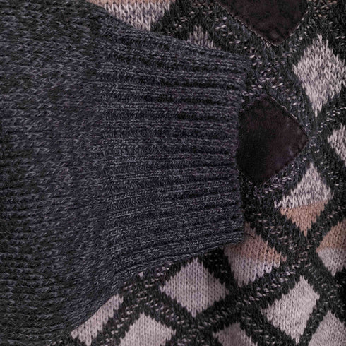 TISSAIA フロントダイヤモンド柄クルーネックニット メンズ JPN:M
