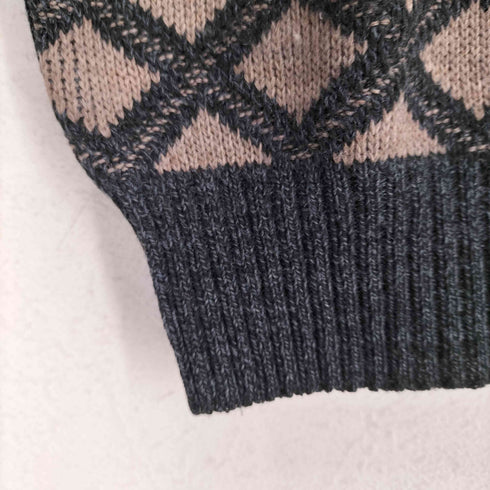 TISSAIA フロントダイヤモンド柄クルーネックニット メンズ JPN:M