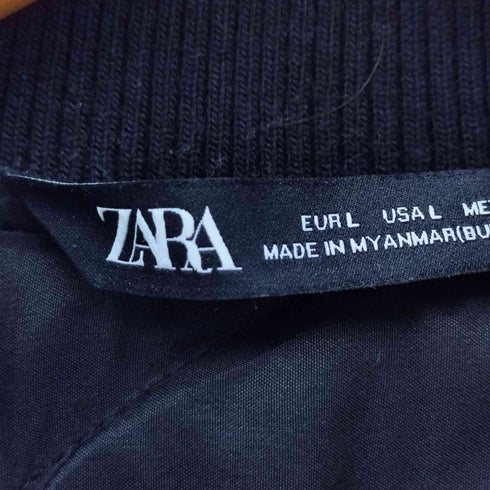 ザラ ZARA フロントワッペン 刺繍 袖フェイクレザー切替 スタジアム ジャンパー スタジャン メンズ import:L