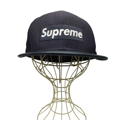 シュプリーム Supreme 12AW MMXIII Leather Visor New Era Cap ボックスロゴ レザー バイザー 6パネル キャップ メンズ 7 3/8 58.7cm