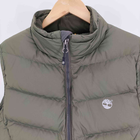 ティンバーランド Timberland ロゴ プリント ジップアップ ダウン ベスト メンズ import:L