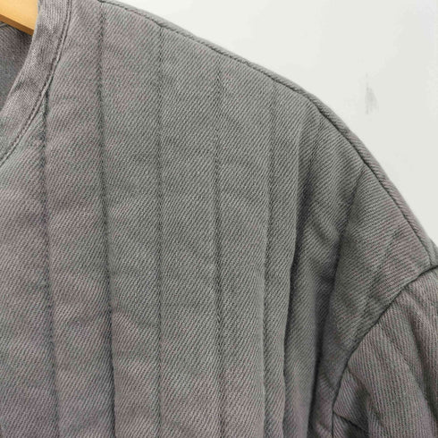 ネストローブ nest Robe リネン混 ノーカラー リバーシブル クロップド ジャケット レディース