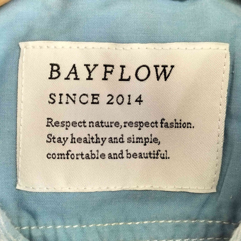ベイフロー BAYFLOW ロゴ刺繍 リネンレーヨン チェックシャツ メンズ JPN:4