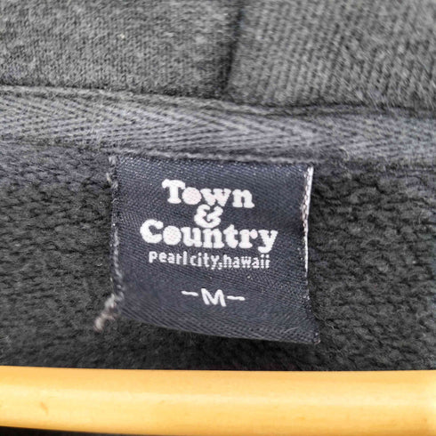 タウンアンドカントリー TOWN & COUNTRY 両面ロゴプリントフェード ラグランスリーブプルオーバーパーカー メンズ M