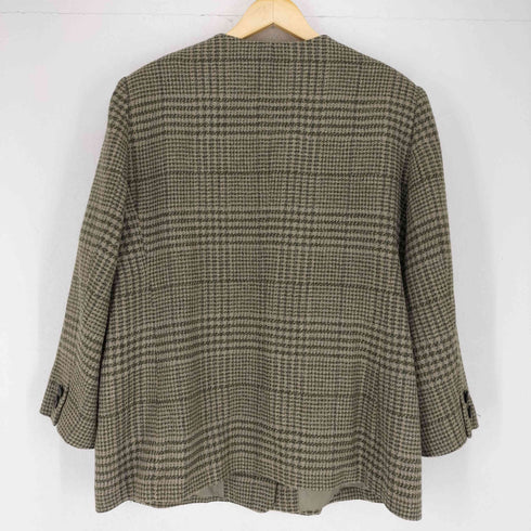 BBNY ウールチェックノーカラージャケット レディース