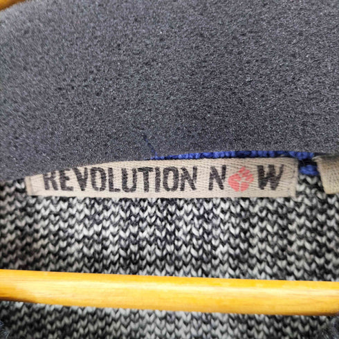 REVOLUTION NOW 千鳥格子 総柄切替Vネックニット メンズ JPN:S