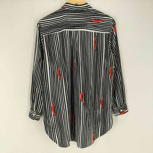 ピーエスポールスミス PS Paul Smith 唐辛子プリント ストライプシャツ レディース