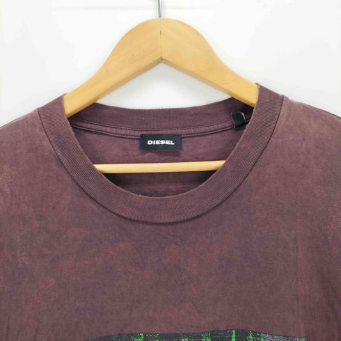 ディーゼル DIESEL ダメージ加工ラバープリントTシャツ メンズ import:L