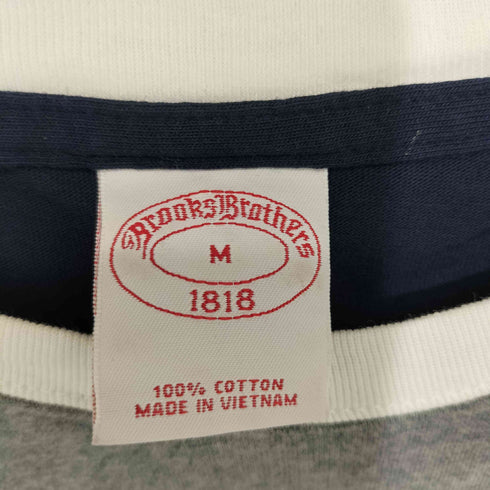 ブルックスブラザーズ BROOKS BROTHERS ロゴ刺繍 コットン クルーネック L/Sカットソー メンズ M