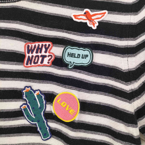 ピーエスポールスミス PS Paul Smith パッチ刺繍 ボーダーニット レディース