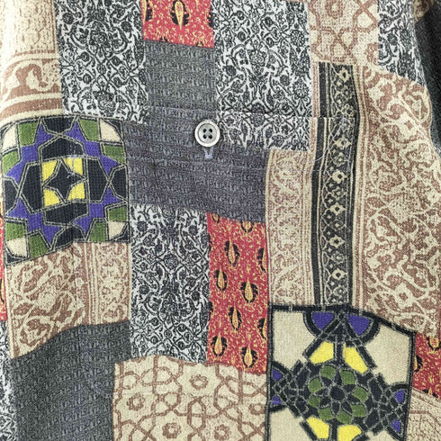 幾何学柄ロングスリーブシャツ メンズ import:L