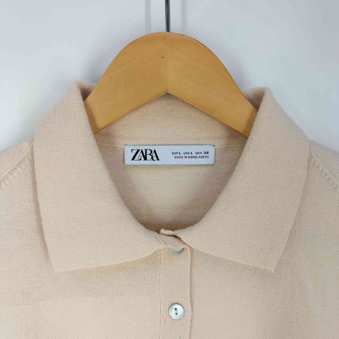 ザラ ZARA KNIT POLO CARDIGAN ニット ポロ カーディガン レディース import:L