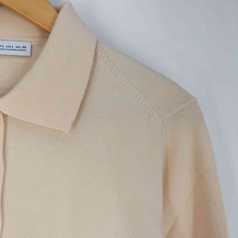 ザラ ZARA KNIT POLO CARDIGAN ニット ポロ カーディガン レディース import:L