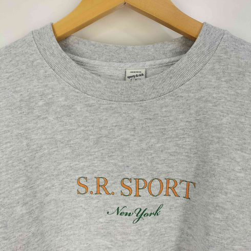 スポーティーアンドリッチ SPORTY& RICH USA製 S.R.SPORT New York プリント クルーネックスウェット メンズ import:L