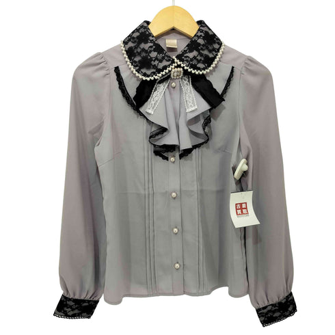シークレットハニーバイハニーバンチ Secret Honey by Honey Bunch 2023AW パールレース襟ラッフルブラウス レディース JPN:2