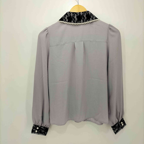 シークレットハニーバイハニーバンチ Secret Honey by Honey Bunch 2023AW パールレース襟ラッフルブラウス レディース JPN:2