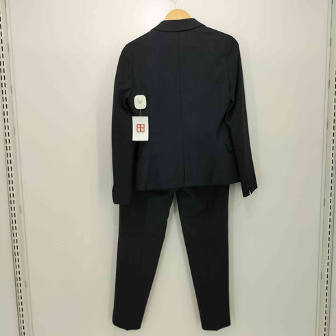 オリヒカ ORIHICA スーツセットアップ 洗える ストレッチ 紺織柄 1ボタンテーラードジャケット レディース S