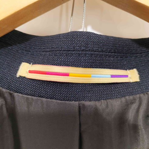 オリヒカ ORIHICA スーツセットアップ 洗える ストレッチ 紺織柄 1ボタンテーラードジャケット レディース S