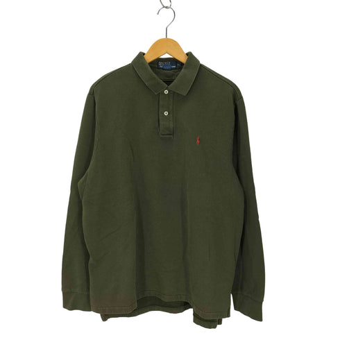 ポロバイラルフローレン Polo by RALPH LAUREN 90s 裏起毛 長袖ポロシャツ レディース import:XL