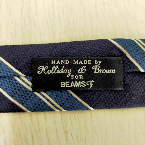 ビームスエフ BEAMS F Holliday & Brown イタリア製 シルク ストライプ ネクタイ メンズ