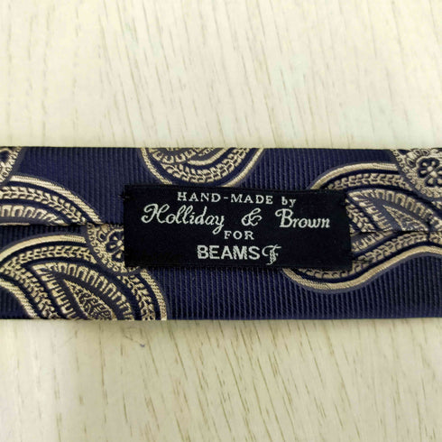 ビームスエフ BEAMS F Holliday & Brown イタリア製 ペイズリー柄 ジャカード ネクタイ メンズ
