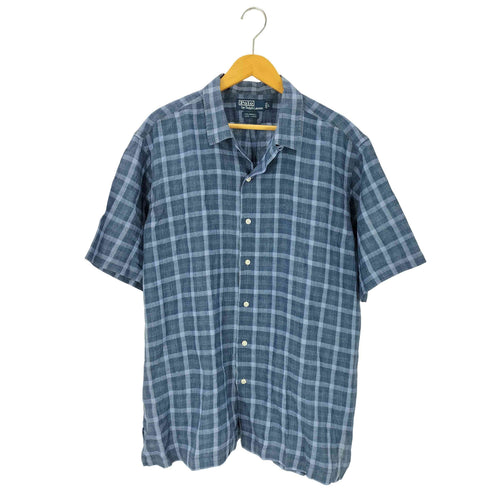 ポロバイラルフローレン Polo by RALPH LAUREN 90S CALDWELL チェック柄オープンカラーシャツ メンズ JPN:L