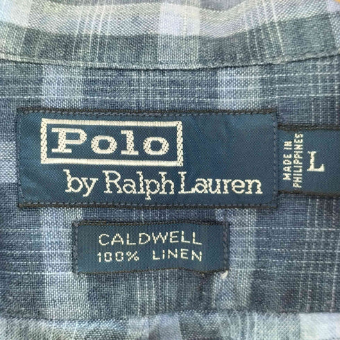 ポロバイラルフローレン Polo by RALPH LAUREN 90S CALDWELL チェック柄オープンカラーシャツ メンズ JPN:L