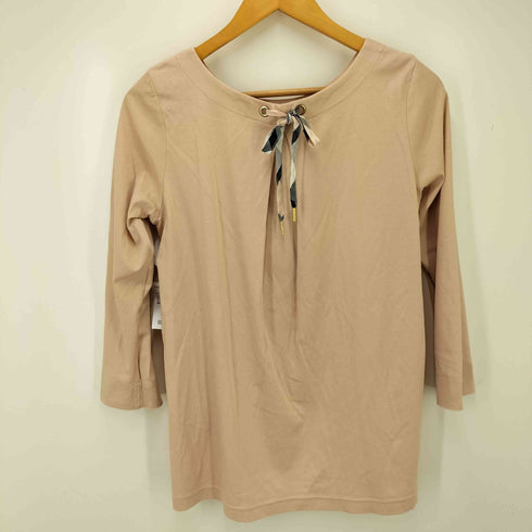 バーバリーブルーレーベル BURBERRY BLUE LABEL チェック柄リボンデザインカットソー レディース 38