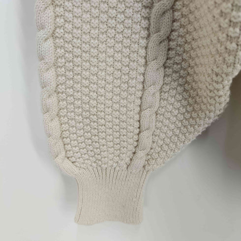 バーバリーズ BURBERRYS エンブレム刺繍ケーブルニット レディース 36