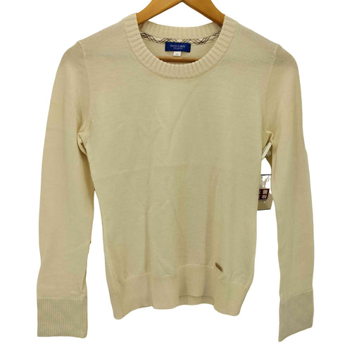 ブルーレーベルクレストブリッジ BLUE LABEL CRESTBRIDGE クルーネックウールニットセーター レディース 38