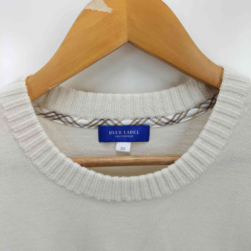ブルーレーベルクレストブリッジ BLUE LABEL CRESTBRIDGE クルーネックウールニットセーター レディース 38