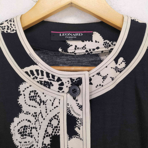 レオナール LEONARD 総柄シルク混カーディガン レディース JPN:L