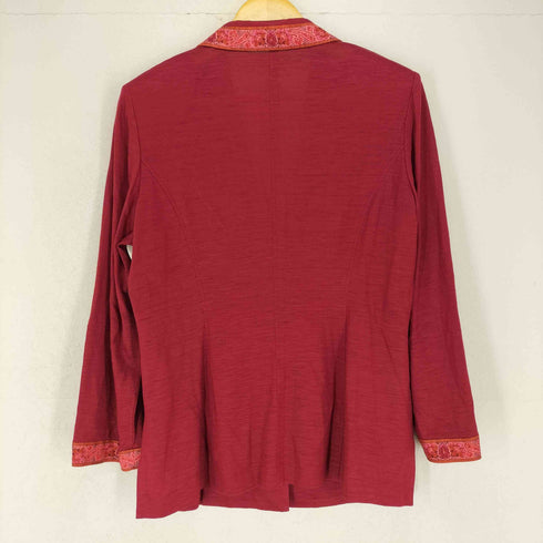 レオナール LEONARD 襟袖総柄 リネン100ジャケット レディース JPN:XL
