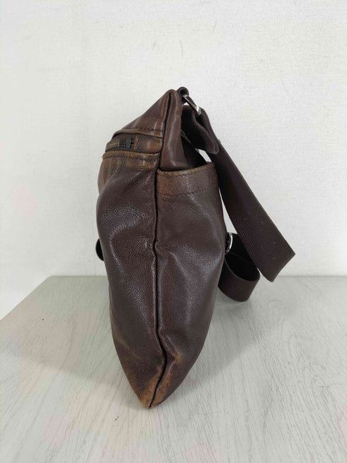 LONGCHAMP レザー ショルダーバッグ スクエア レディース