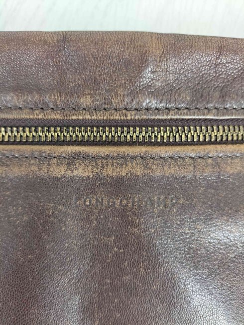 LONGCHAMP レザー ショルダーバッグ スクエア レディース