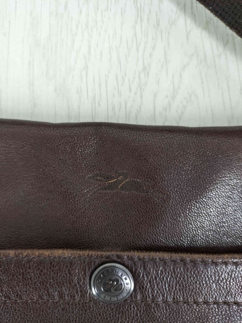 LONGCHAMP レザー ショルダーバッグ スクエア レディース