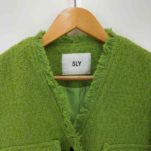 スライ SLY TWEED NO COLLAR ジャケット レディース F