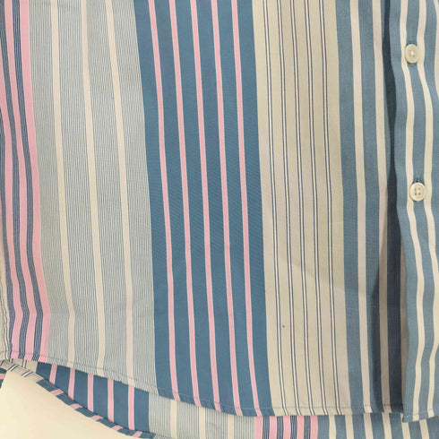 ユナイテッドアローズグリーンレーベルリラクシング UNITED ARROWS green label relaxing パネル ストライプ ジャストルーズ レギュラーカラー シャツ メンズ JPN:S