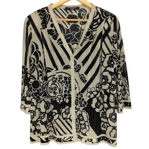 レオナール LEONARD 花柄ポリエステルカーディガン レディース JPN:XL